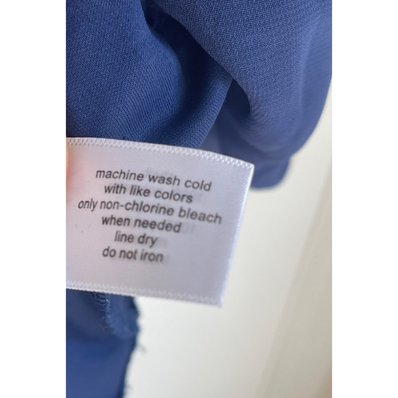 Lane Bryant Tank Top Blouse Sleeveless Pleated Size 16 Dark Blue Lined - Picture 3 of 5